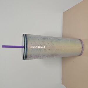 Starbucks Iridescent Tumbler with Purple Straw